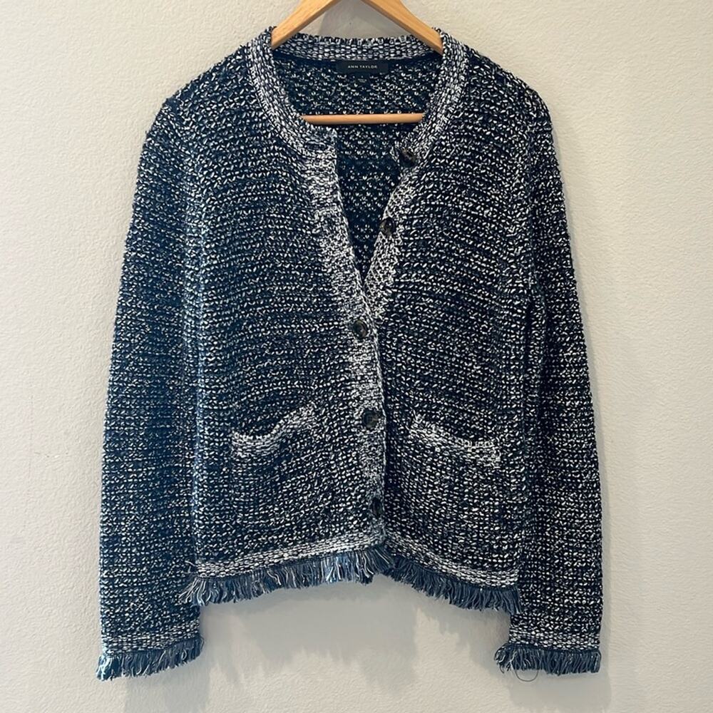 Ann Taylor Metallic Knit Sweater Blazer‎ | Size Small